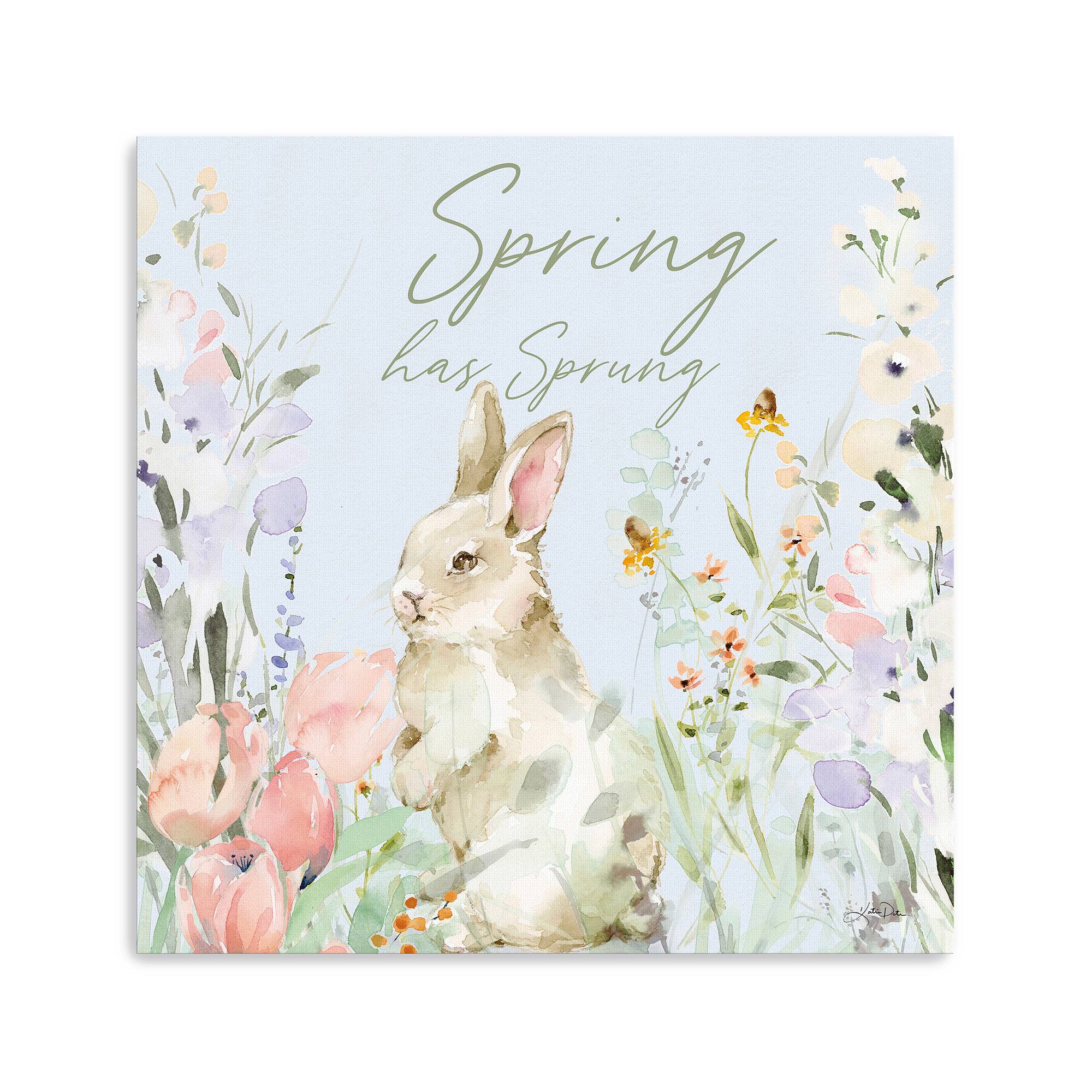 Lumaprints Blooming Bunnies IV Spring Canvas Giclée Art